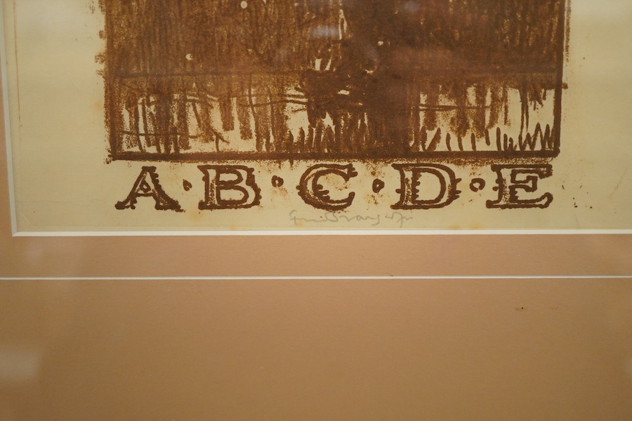 Sir Frank Brangwyn RA; RWS; RBA (1867-1956), 'A.B.C.D.E.', signed in pencil, sepia dry point etching, 23 x 18cm